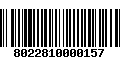 Código de Barras 8022810000157