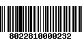 Código de Barras 8022810000232