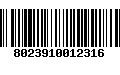 Código de Barras 8023910012316