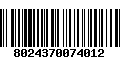 Código de Barras 8024370074012