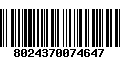 Código de Barras 8024370074647