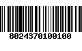 Código de Barras 8024370100100