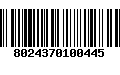 Código de Barras 8024370100445
