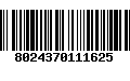 Código de Barras 8024370111625