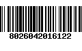 Código de Barras 8026042016122