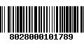 Código de Barras 8028000101789