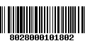 Código de Barras 8028000101802