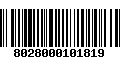 Código de Barras 8028000101819