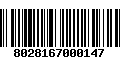 Código de Barras 8028167000147