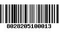 Código de Barras 8028205100013