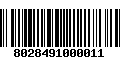 Código de Barras 8028491000011