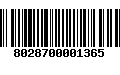 Código de Barras 8028700001365