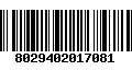 Código de Barras 8029402017081