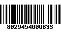 Código de Barras 8029454000833