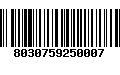 Código de Barras 8030759250007