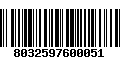 Código de Barras 8032597600051