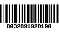 Código de Barras 8032891920190