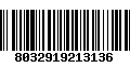 Código de Barras 8032919213136