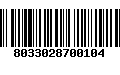 Código de Barras 8033028700104