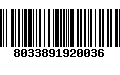 Código de Barras 8033891920036