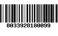 Código de Barras 8033928180099