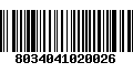 Código de Barras 8034041020026