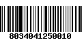 Código de Barras 8034041250010