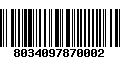 Código de Barras 8034097870002