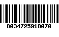 Código de Barras 8034725910070
