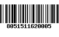 Código de Barras 8051511620005