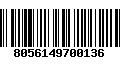 Código de Barras 8056149700136