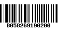 Código de Barras 8058269190200