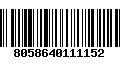 Código de Barras 8058640111152