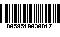 Código de Barras 8059519030017