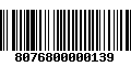 Código de Barras 8076800000139