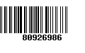 Código de Barras 80926986