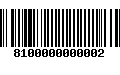 Código de Barras 8100000000002