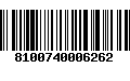 Código de Barras 8100740006262