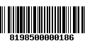 Código de Barras 8198500000186