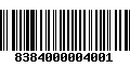 Código de Barras 8384000004001