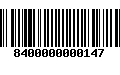 Código de Barras 8400000000147