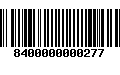 Código de Barras 8400000000277