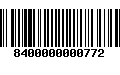 Código de Barras 8400000000772