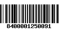 Código de Barras 8400001250091