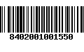 Código de Barras 8402001001550