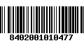 Código de Barras 8402001010477