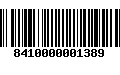 Código de Barras 8410000001389