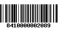 Código de Barras 8410000002089