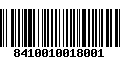 Código de Barras 8410010018001