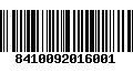 Código de Barras 8410092016001